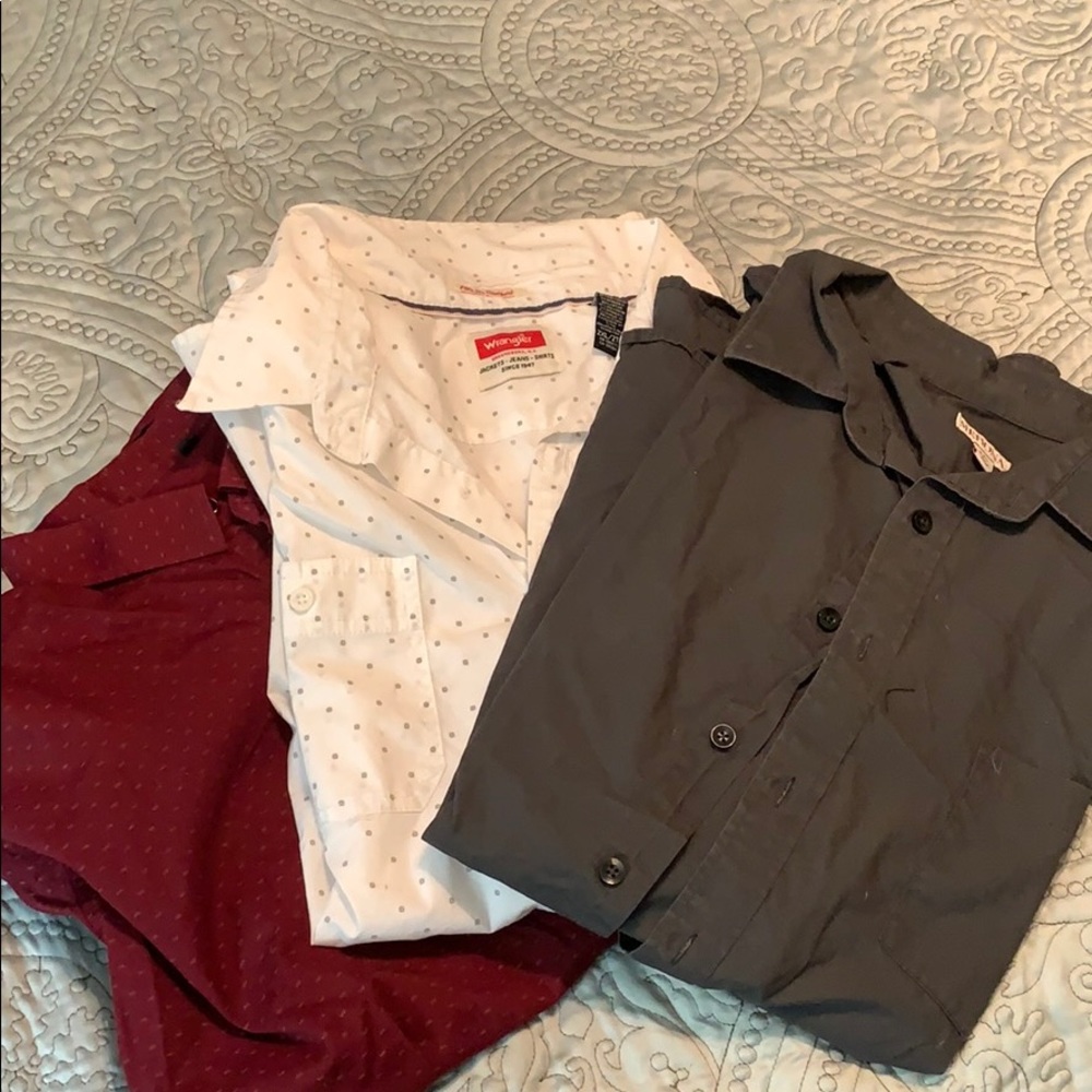 Three button ups